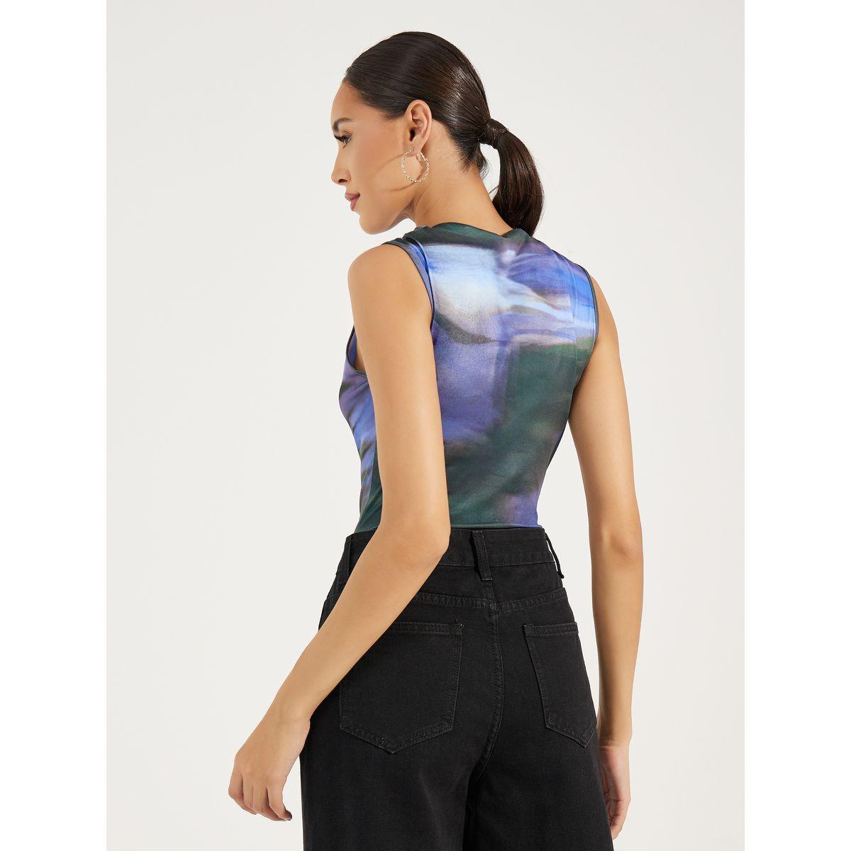 Styli Gathered Detail Sleeveless Bodysuit-women-clothing-tshirts-image-4