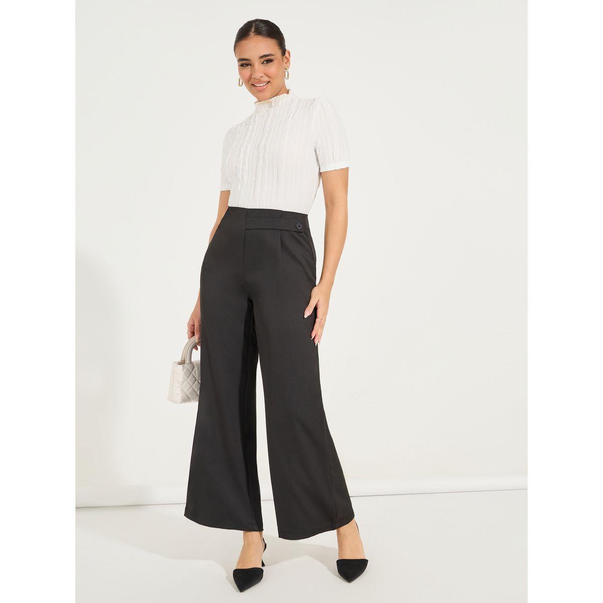 بنطال سادة بطول الكاحل مع ارجل واسعة-women-clothing-bottoms-trousers-image-1