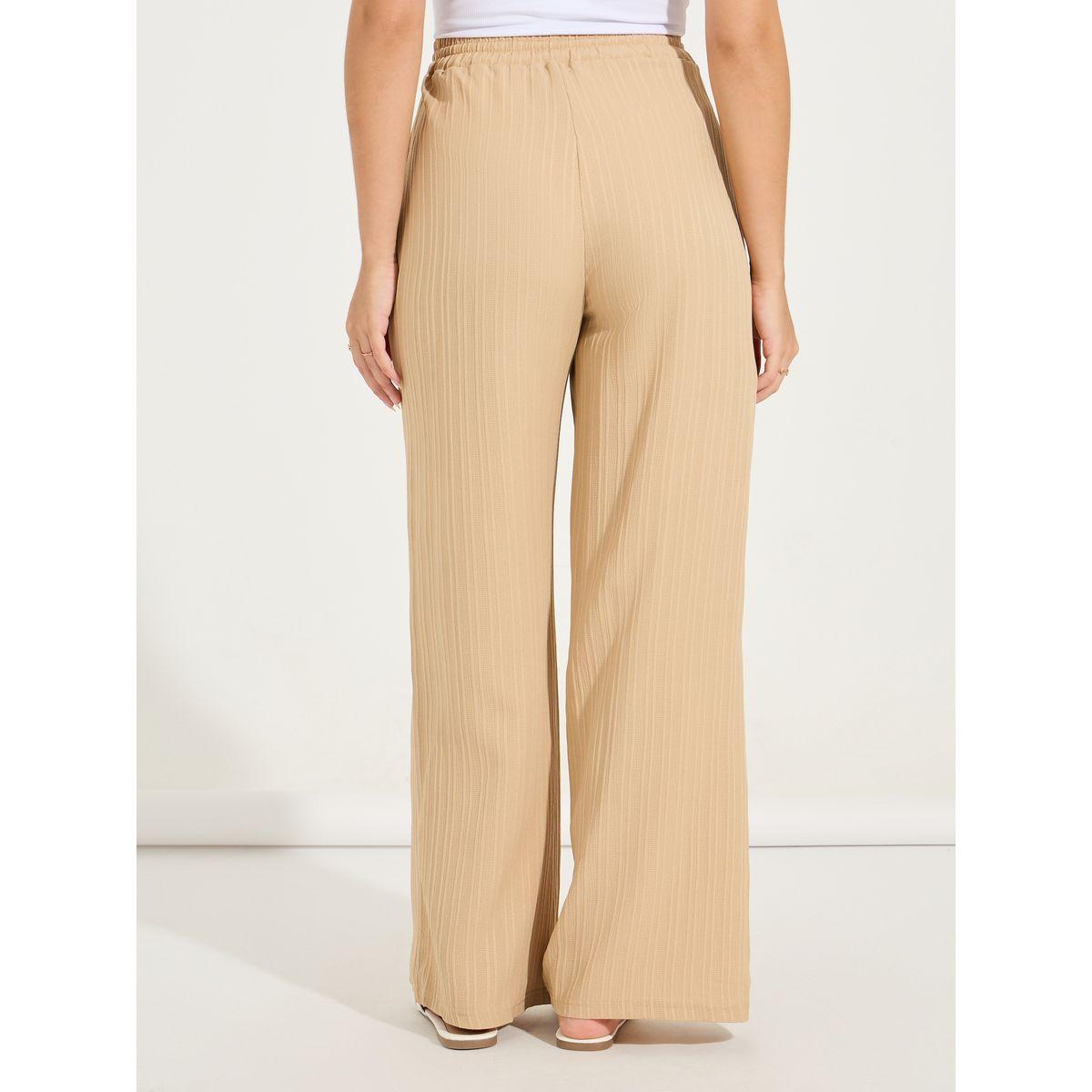 Styli Textured Wide Leg Pants with Drawstrings-women-clothing-bottoms-trousers-image-4