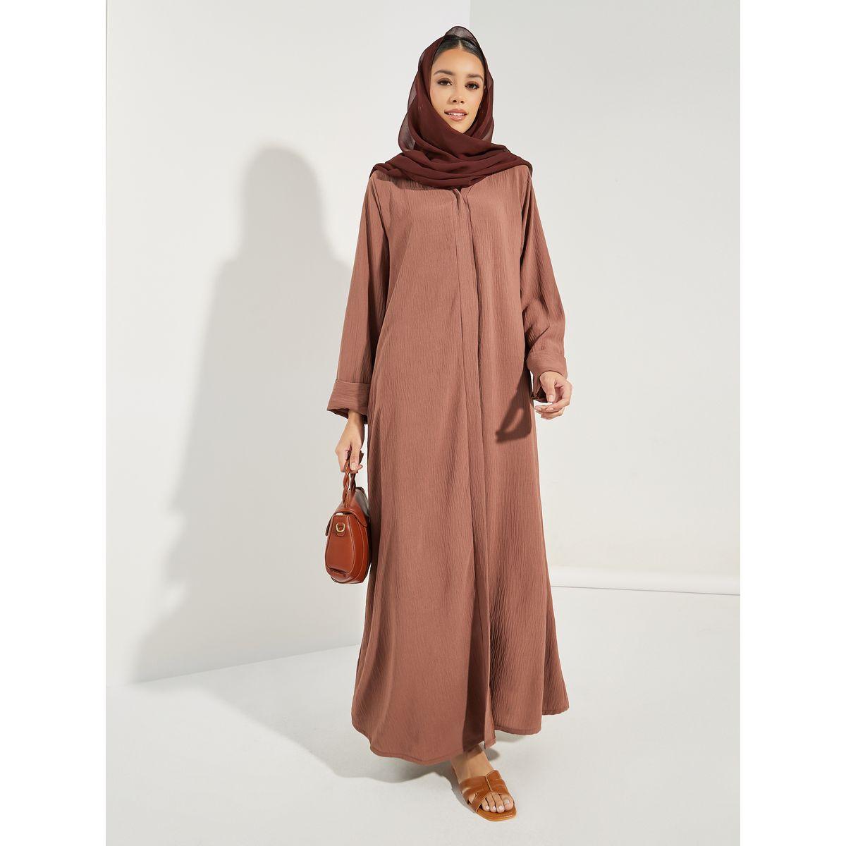 Styli Solid Abaya with Hijab-women-clothingaccessories-scarves-image-1