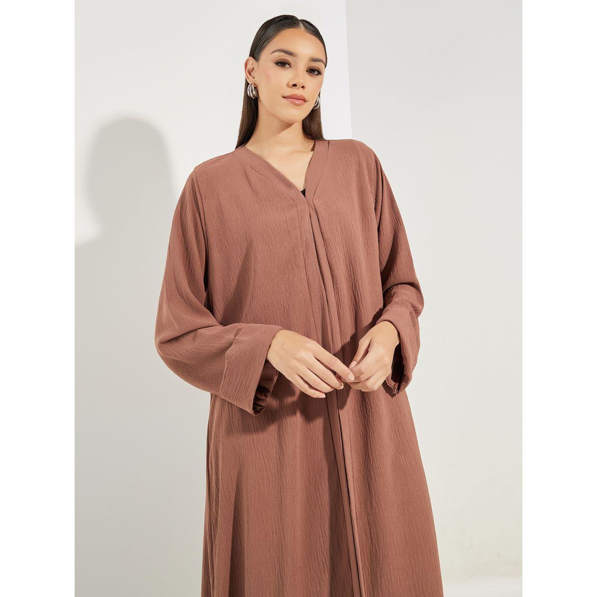 Styli Solid Abaya with Hijab-women-clothingaccessories-scarves-image-4