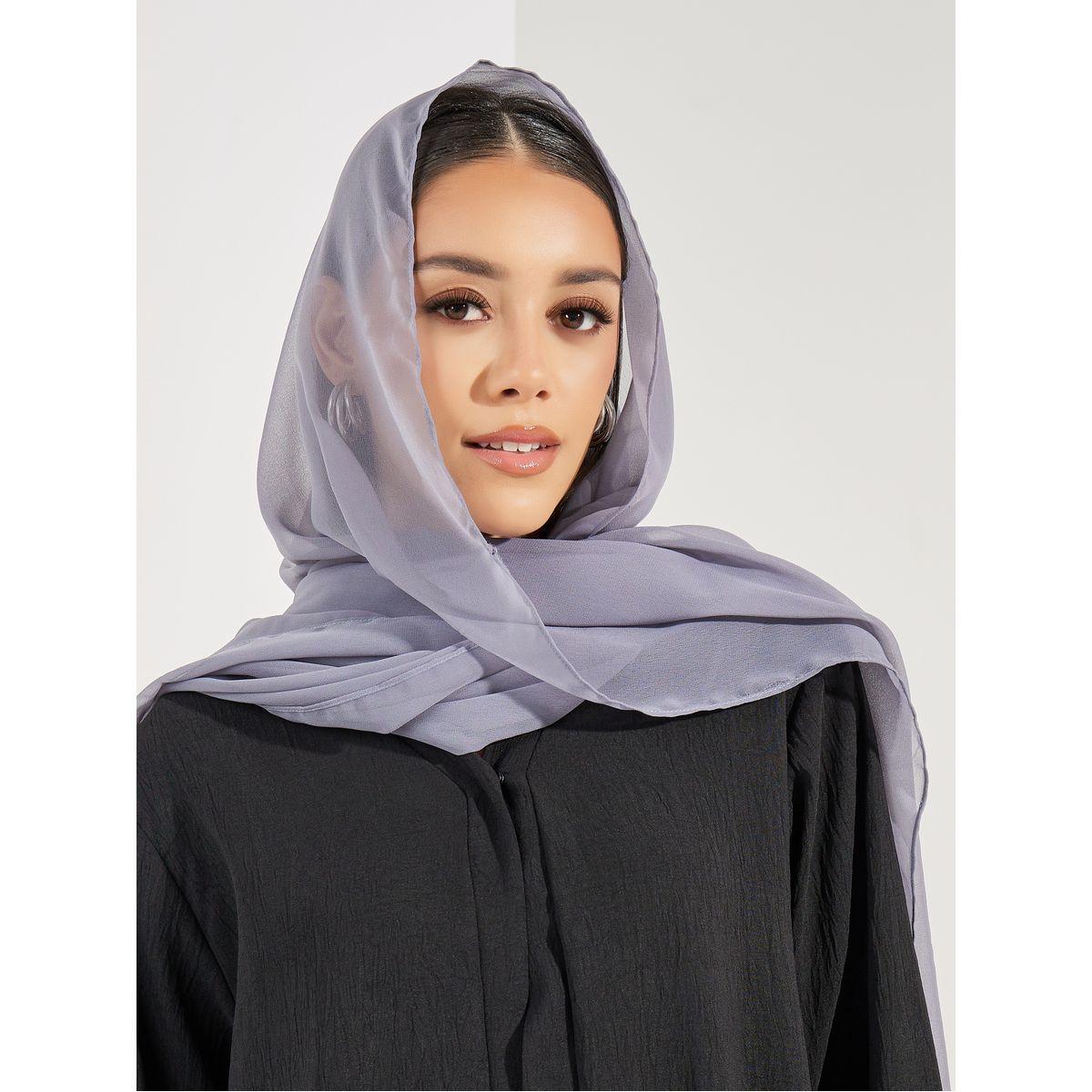 Styli Embroidery Cuff Detail Abaya with Hijab-women-clothingaccessories-scarves-image-2