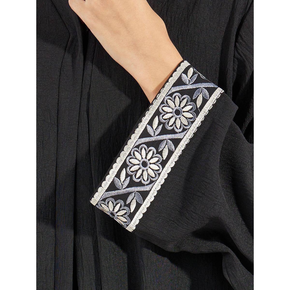 Styli Embroidery Cuff Detail Abaya with Hijab-women-clothingaccessories-scarves-image-5