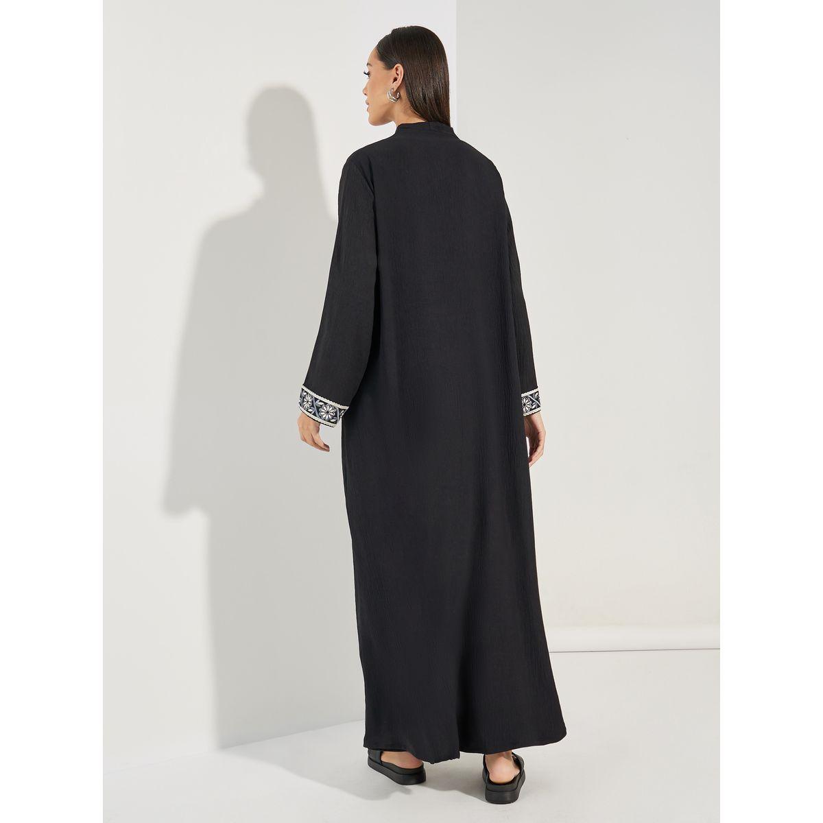 Styli Embroidery Cuff Detail Abaya with Hijab-women-clothingaccessories-scarves-image-6