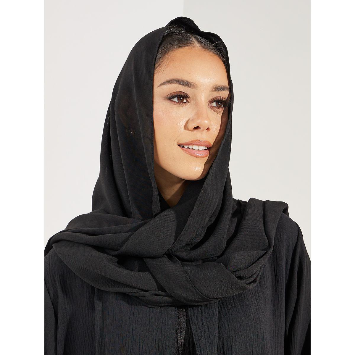 عباية بتفاصيل بارزة الملمس مع حجاب-women-clothingaccessories-scarves-image-2
