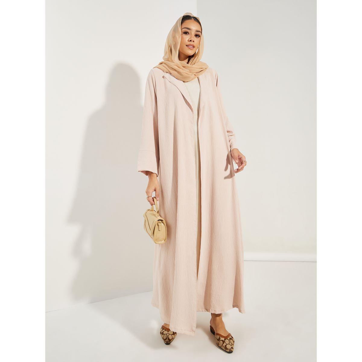 Styli Textured Abaya with Hijab-women-clothingaccessories-scarves-image-1