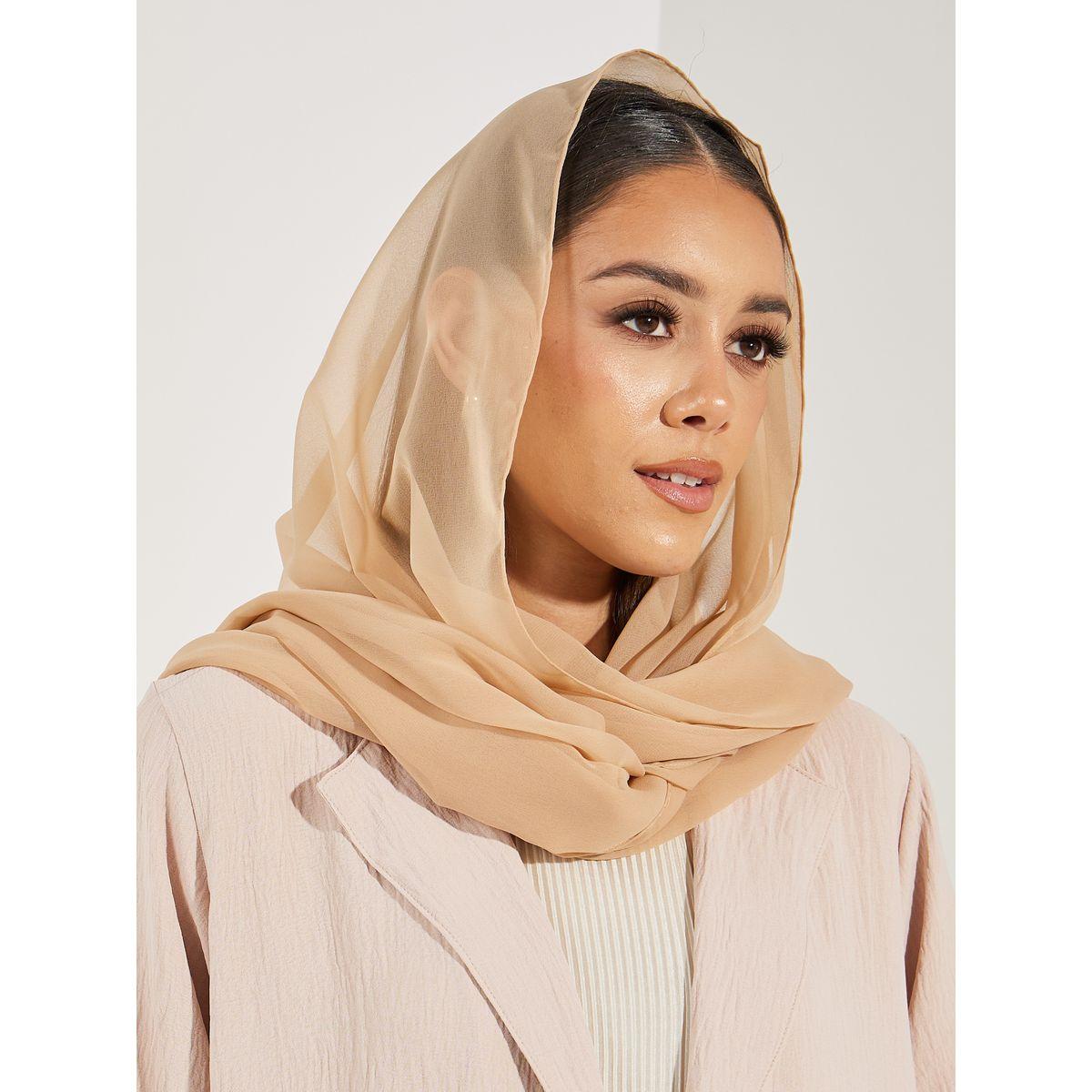 Styli Textured Abaya with Hijab-women-clothingaccessories-scarves-image-2