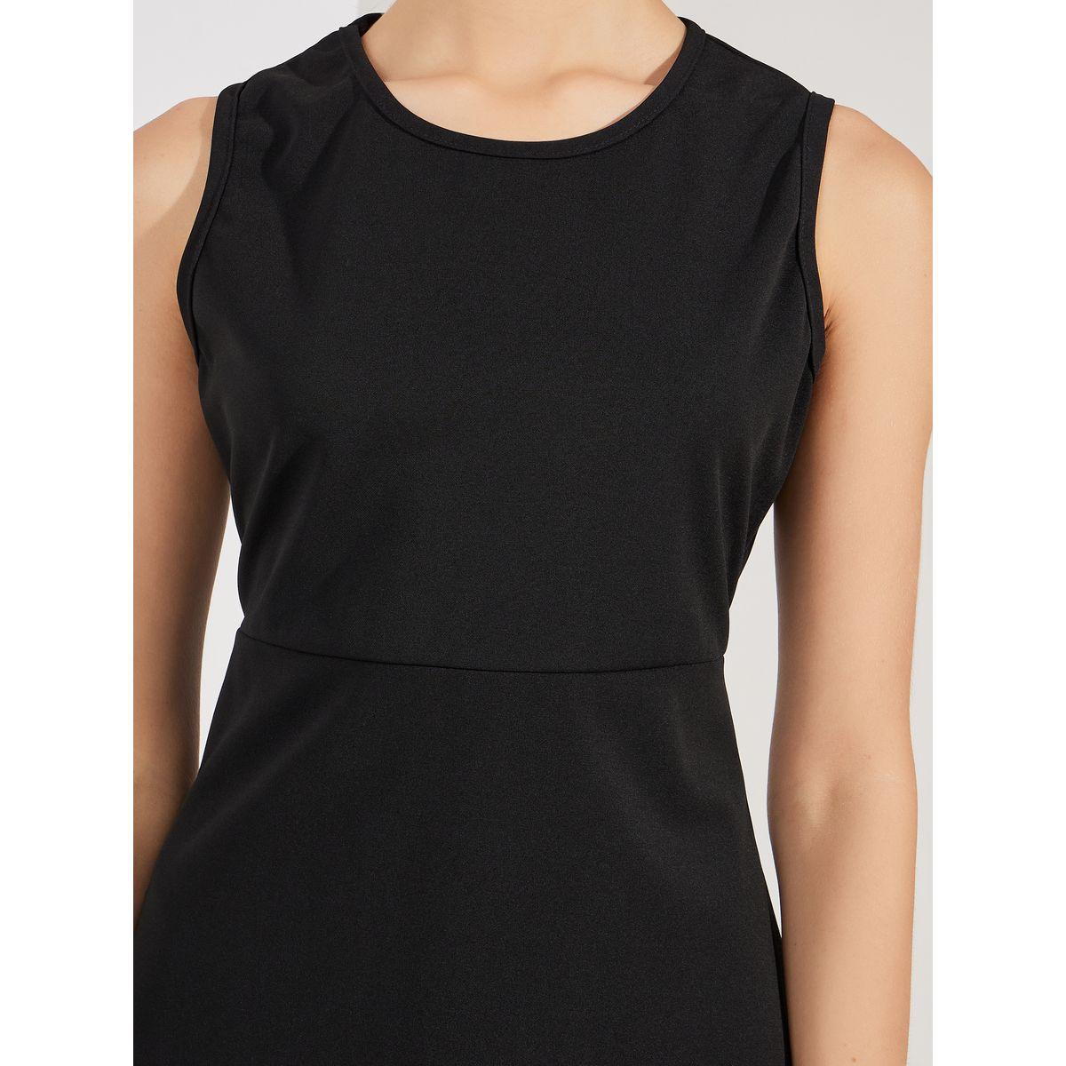 Styli Solid Sleeveless Knee Length Dress-women-clothing-dresses-image-3
