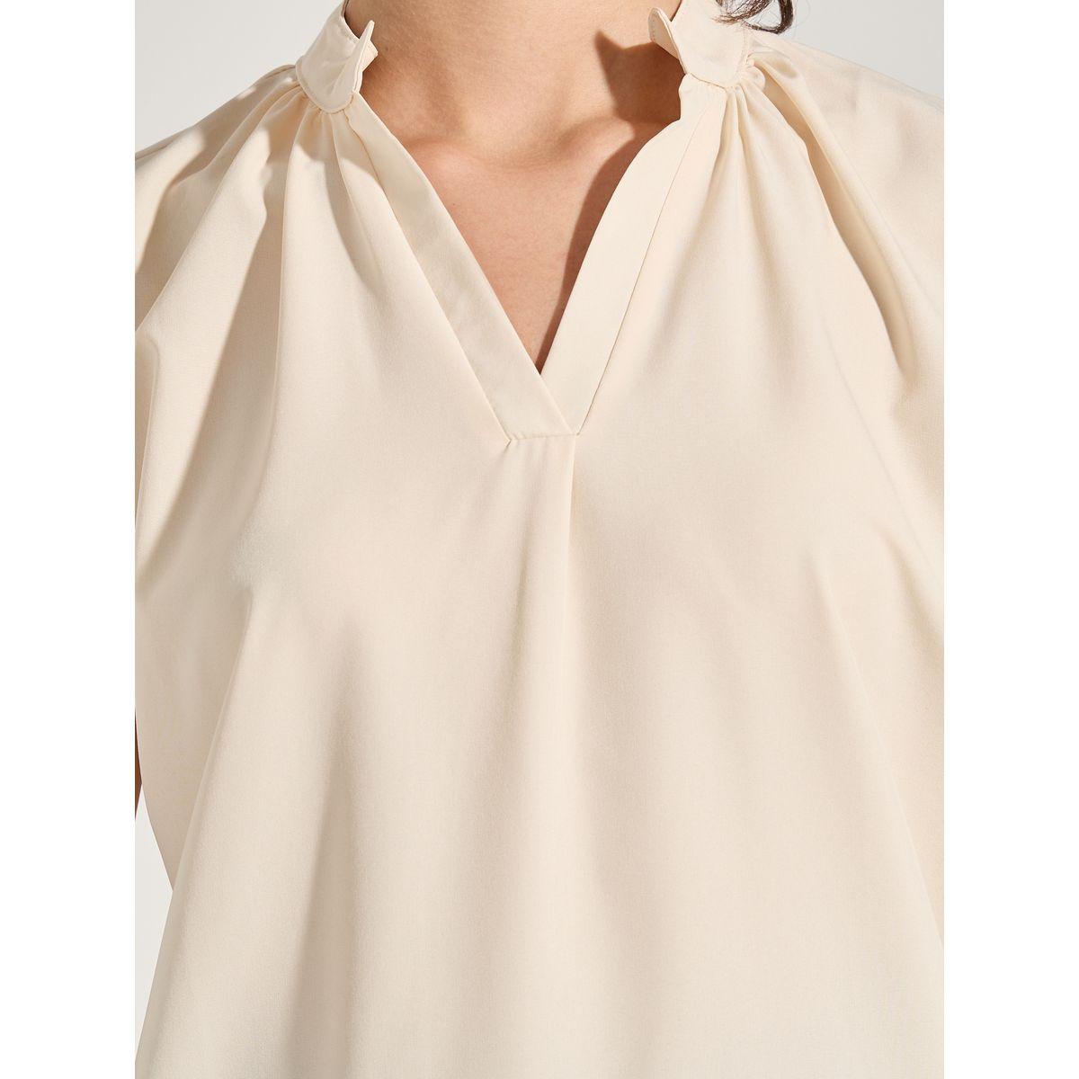 Styli Solid V Neck Frill Trim Blouse-women-clothing-shirtsandblouses-blouses-image-4