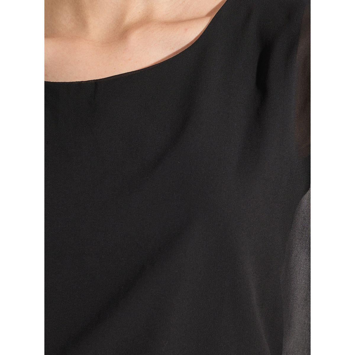 Styli Solid Chiffon Overlay Short Sleeves Blouse-women-clothing-shirtsandblouses-blouses-image-3
