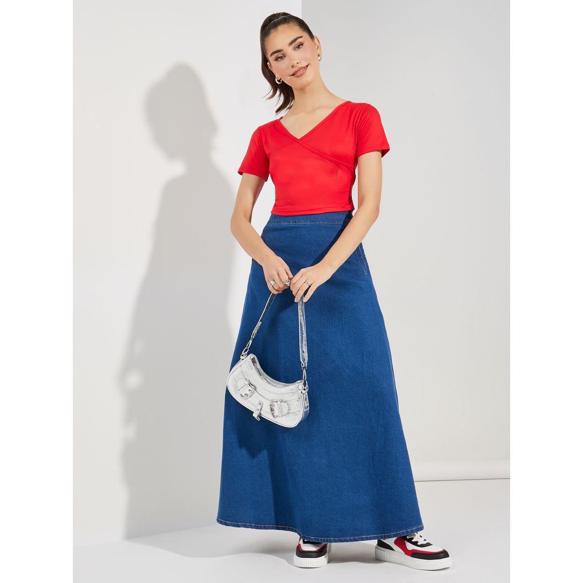Styli Solid Wrap Front Crop Top-women-clothing-shirtsandblouses-blouses-image-2