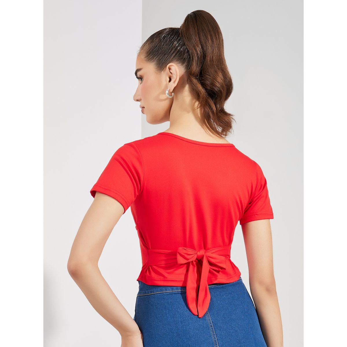 Styli Solid Wrap Front Crop Top-women-clothing-shirtsandblouses-blouses-image-4