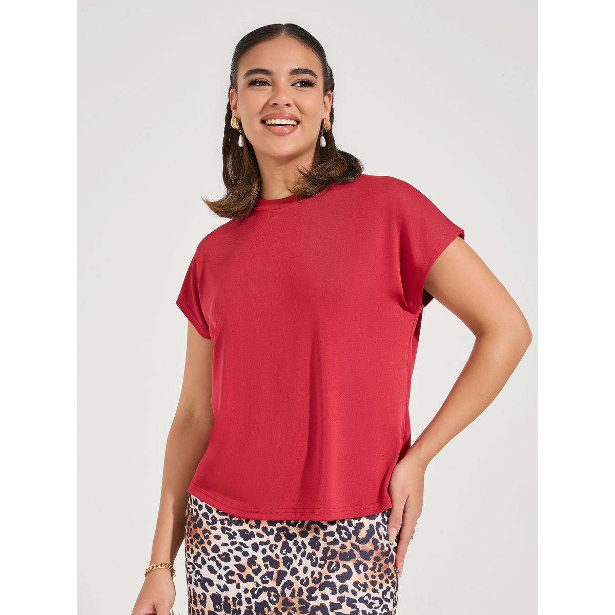 Luxewave X Styli  Solid Round Neck Knit Top-women-clothing-shirtsandblouses-blouses-image-3