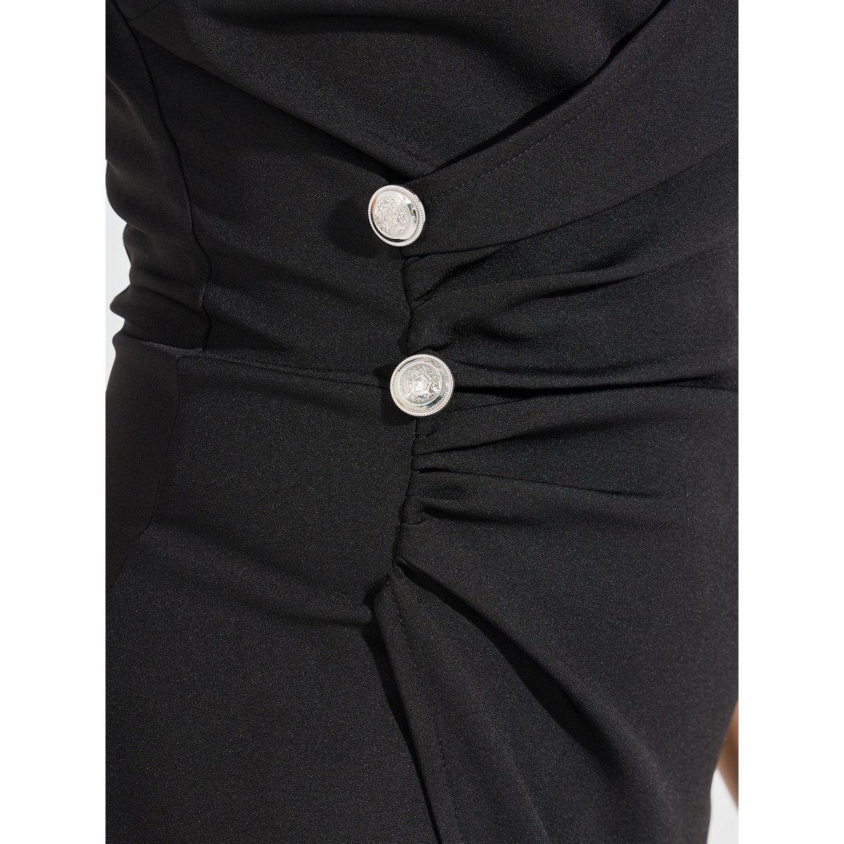 فستان سادة بطول الركبة ونمط لف لوكس ويف × ستايلي-women-clothing-dresses-image-3