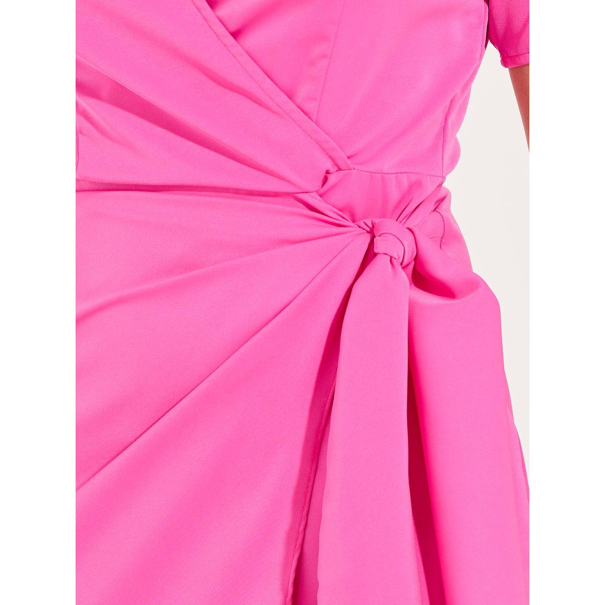 Luxewave X Styli  Solid V Neck Midi Wrap Dress-women-clothing-dresses-image-5