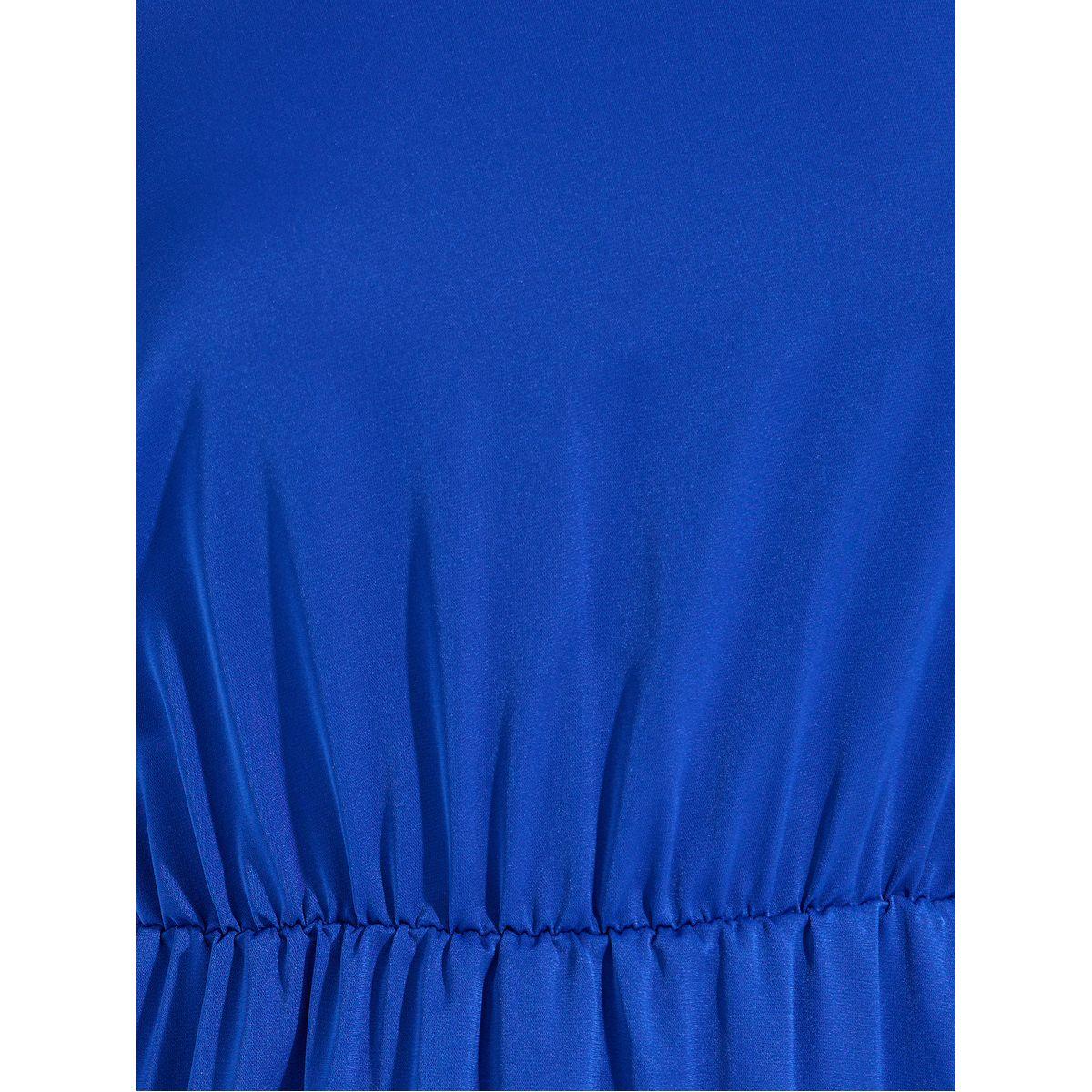 فستان سادة بطول الركبة واكمام منفوخة لوكس ويف × ستايلي-women-clothing-dresses-image-3
