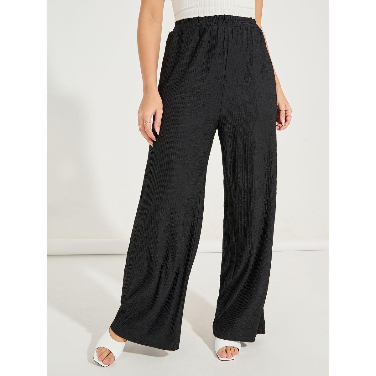 بنطال بقصة ارجل مستقيمة وخصر مطاطي لوكس ويف × ستايلي-women-clothing-bottoms-trousers-image-2