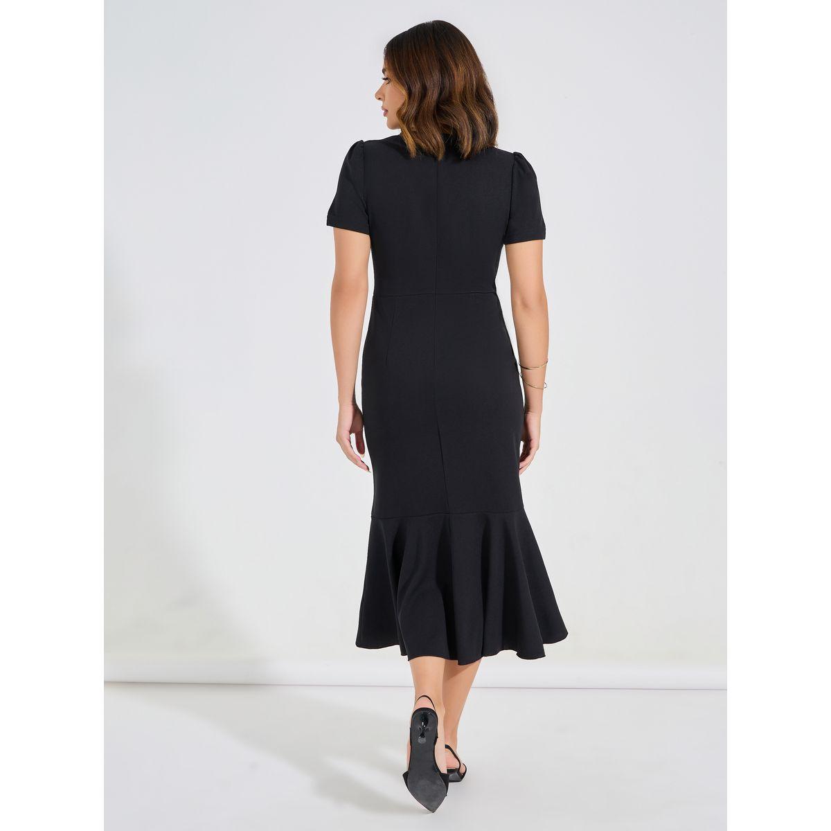 فستان ميدي سادة بقصة حورية البحر لوكس ويف × ستايلي-women-clothing-dresses-image-6