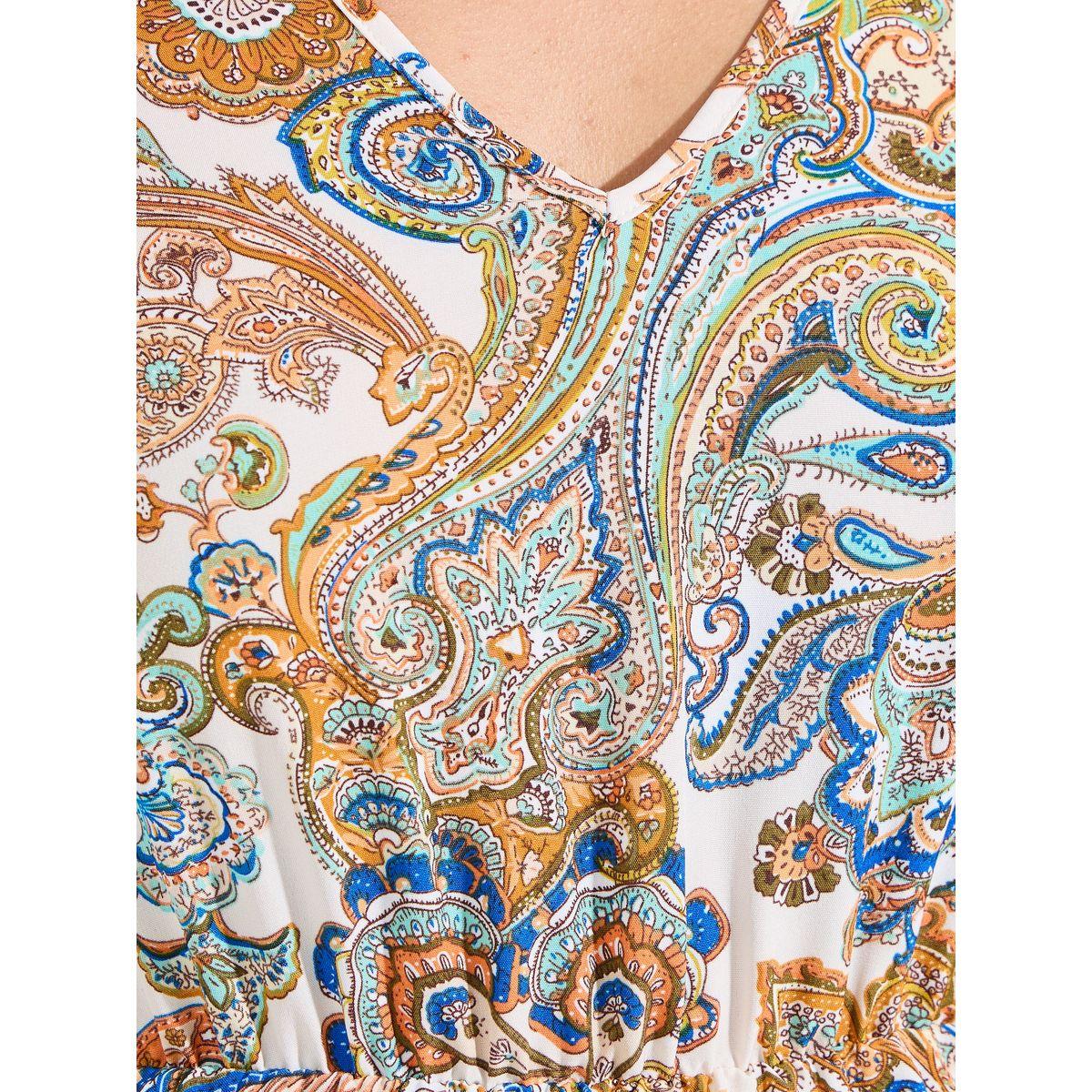 Luxewave X Styli  Paisley Print V Neck Ruffle Hem Blouse-women-clothing-shirtsandblouses-blouses-image-3