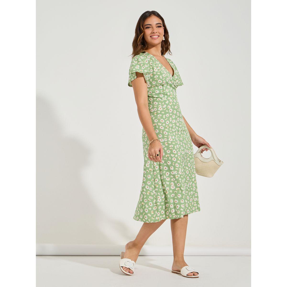 Luxewave X Styli  Floral Print V Neck Midi Dress-women-clothing-dresses-image-4