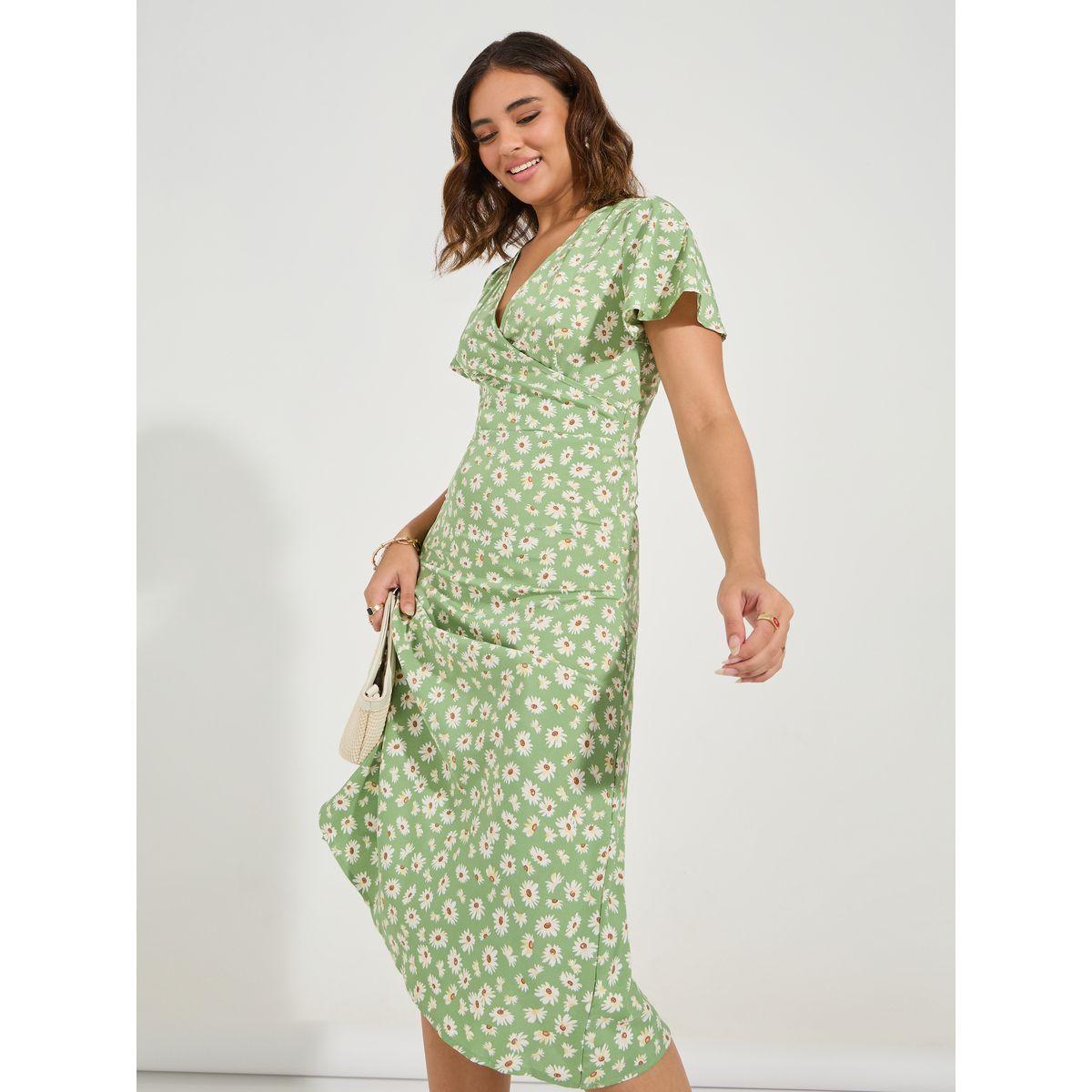 Luxewave X Styli  Floral Print V Neck Midi Dress-women-clothing-dresses-image-5