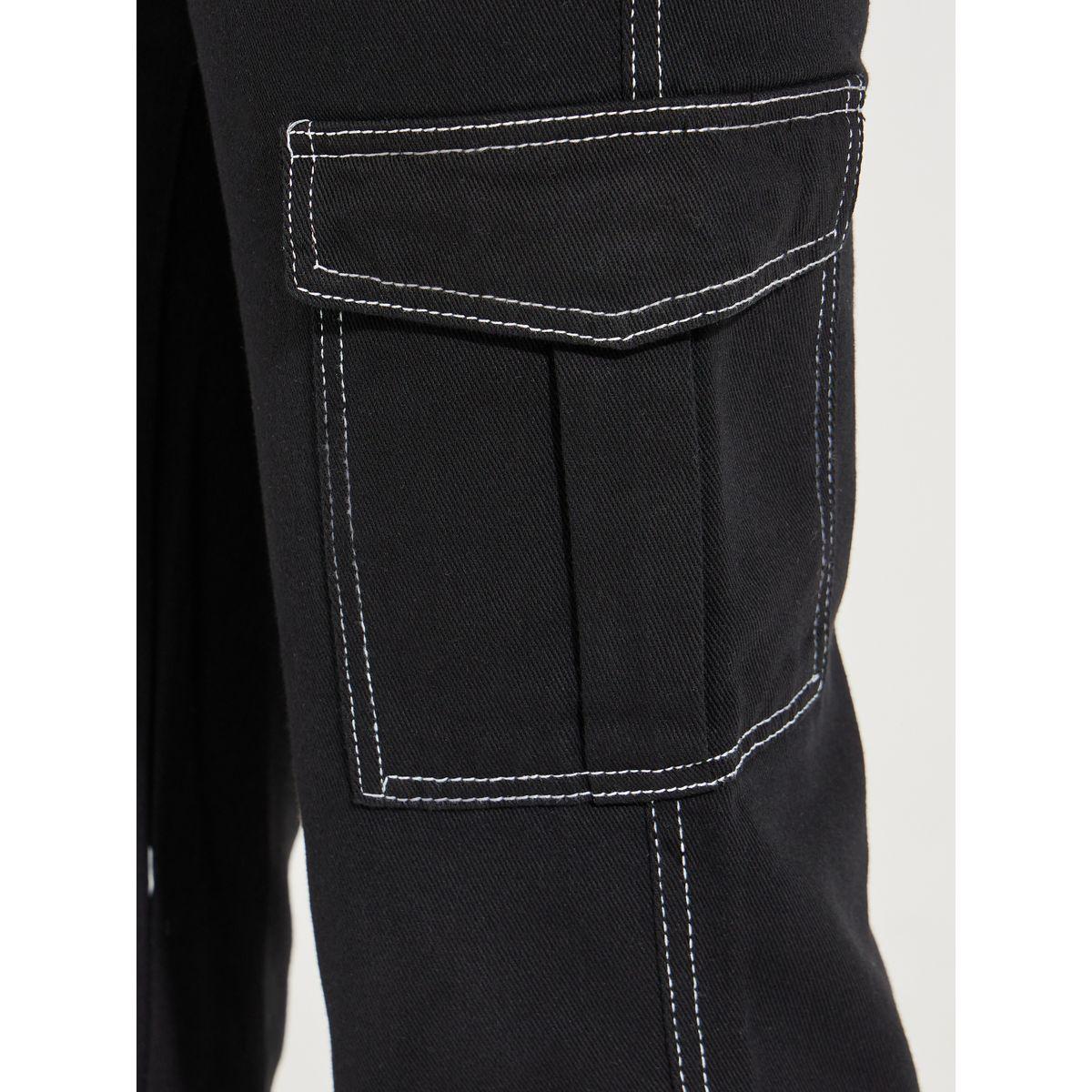Styli Wide Leg Cargo Full Length Jeans with Stitch Detail-women-clothing-bottoms-jeans-image-3