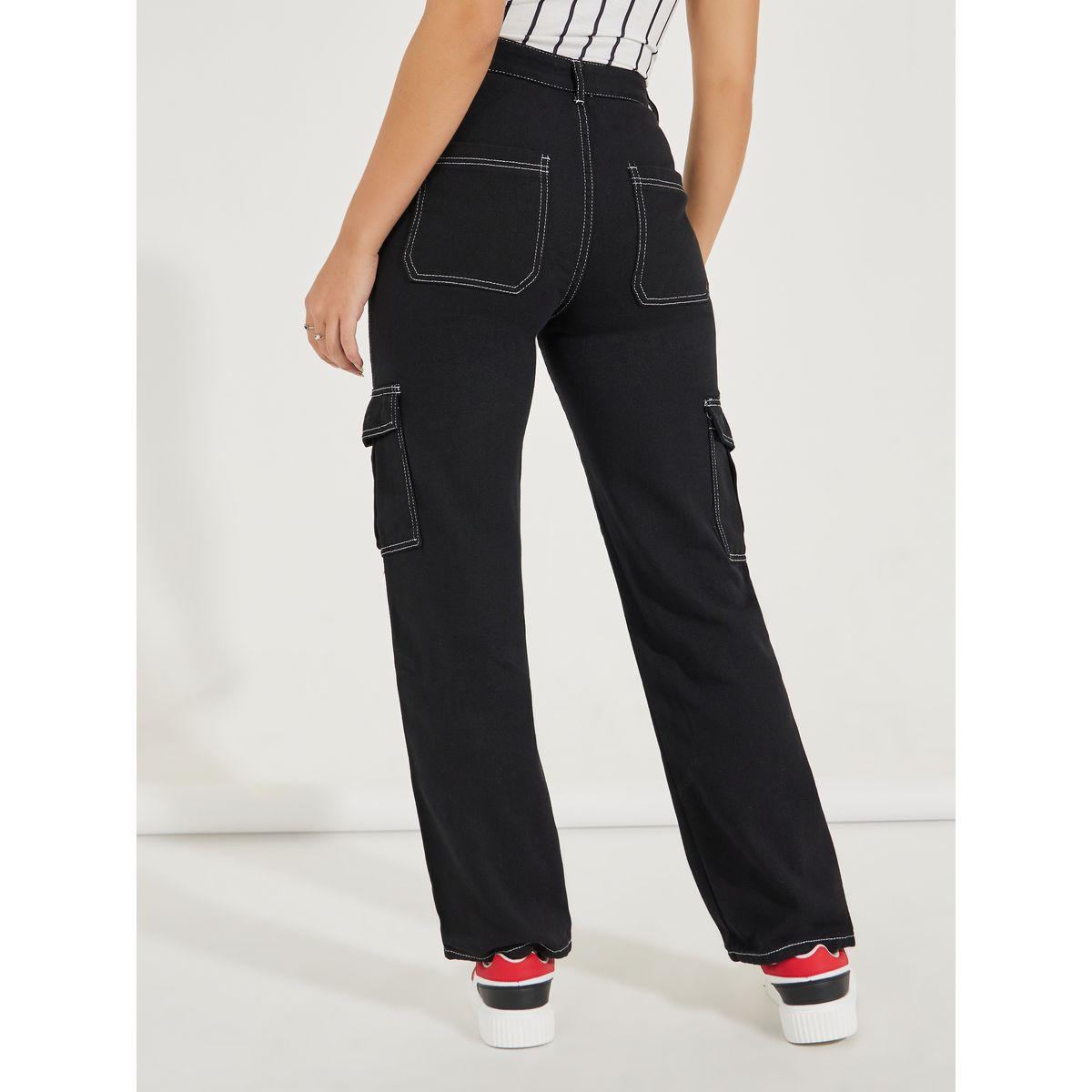 جينز كارجو بارجل واسعة وتفاصيل درزات-women-clothing-bottoms-jeans-image-4