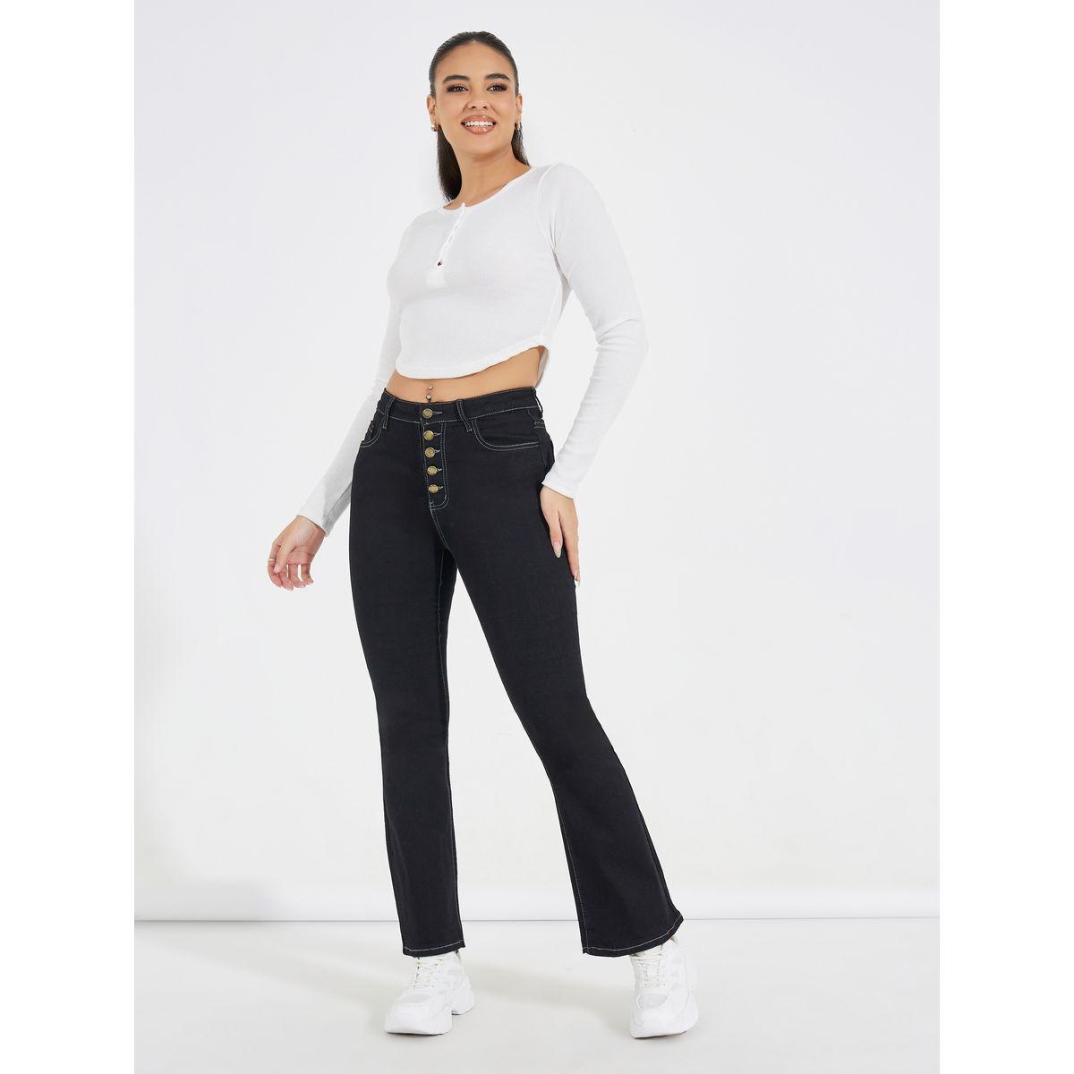 بنطال بأرجل واسعة مع أزرار-women-clothing-bottoms-jeans-image-4