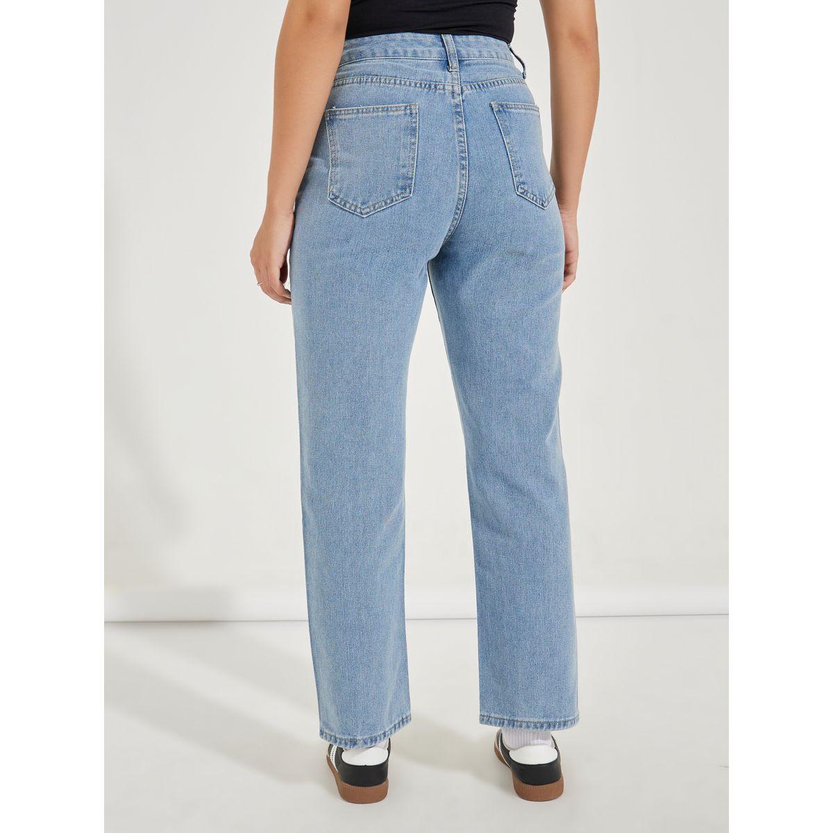 Styli Solid Ankle Length Straight Fit Jeans-women-clothing-bottoms-jeans-image-4