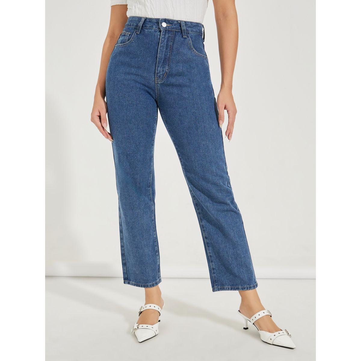 Styli Solid Ankle Length Straight Fit Jeans-women-clothing-bottoms-jeans-image-2