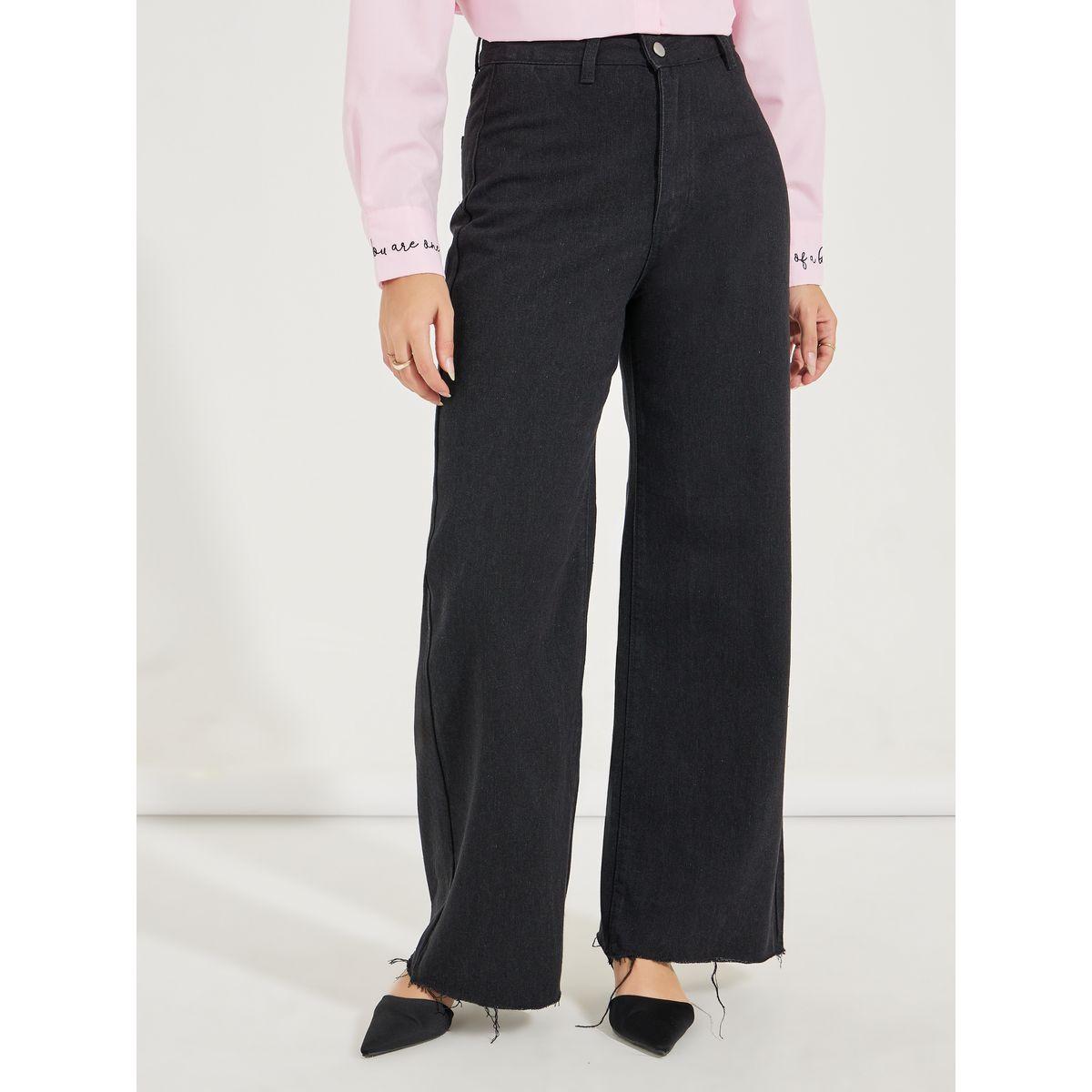 Styli Raw Edge Detail Wide Leg Jeans-women-clothing-bottoms-jeans-image-2