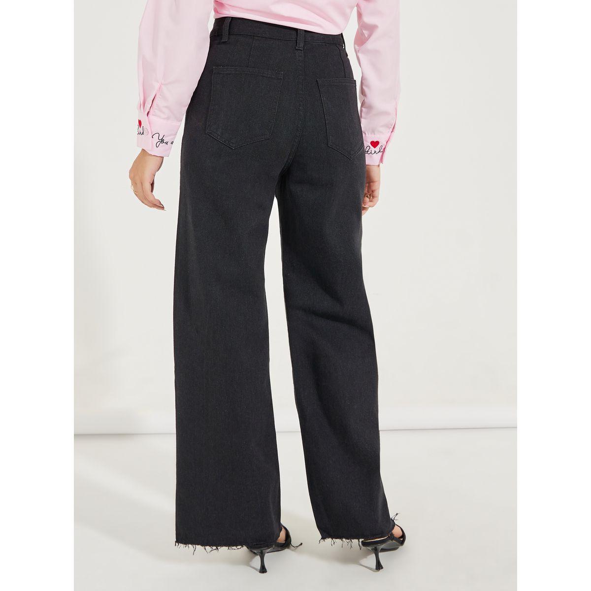 جينز بارجل واسعة وحواف ممزقة-women-clothing-bottoms-jeans-image-4