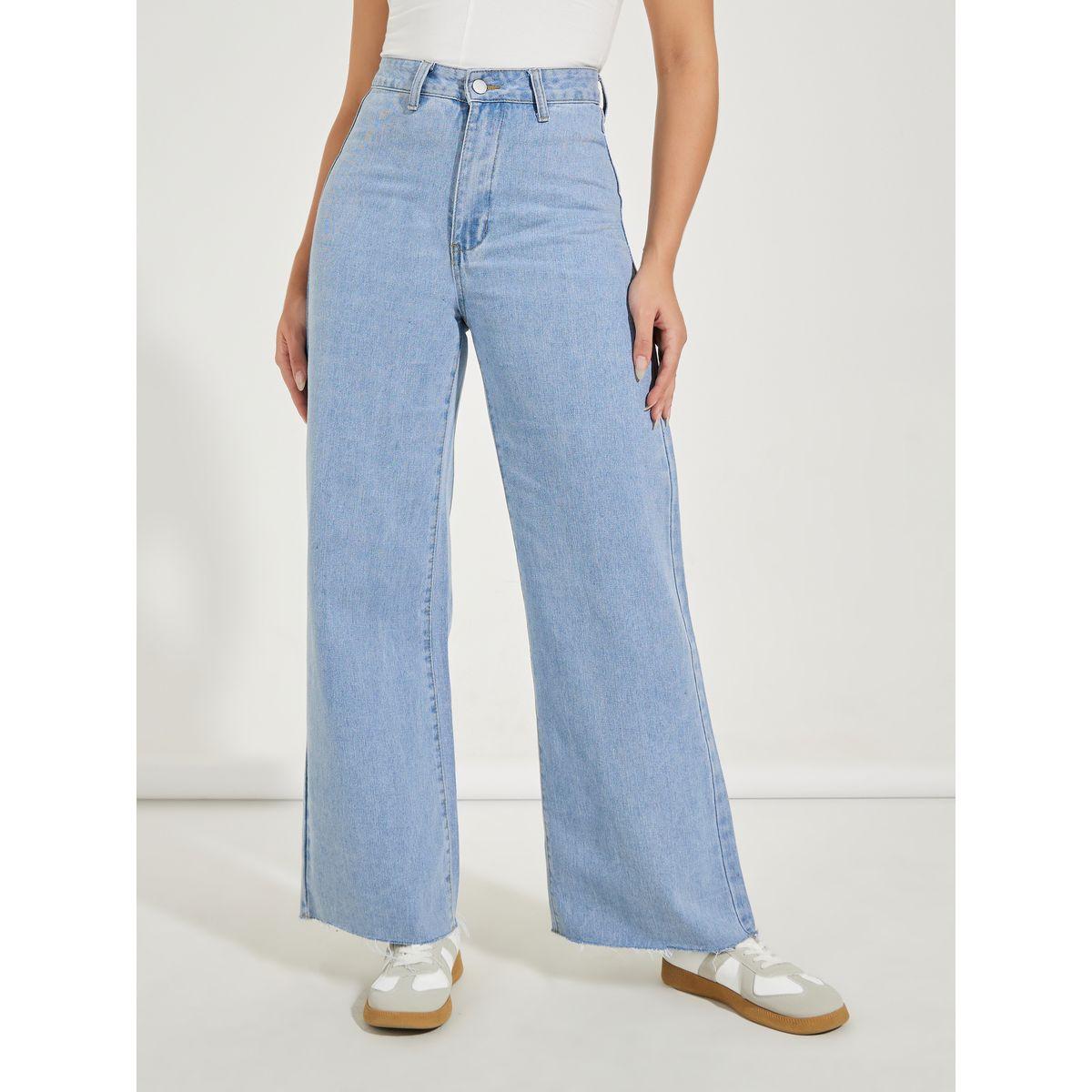 جينز بارجل واسعة وحواف ممزقة-women-clothing-bottoms-jeans-image-2