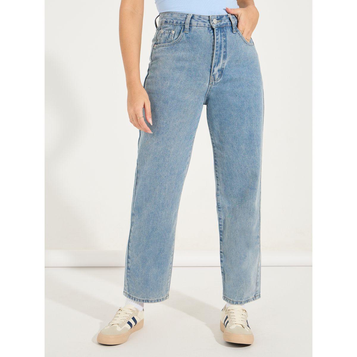 جينز بطول الكاحل مع خصر عالي وقصة موم-women-clothing-bottoms-jeans-image-2