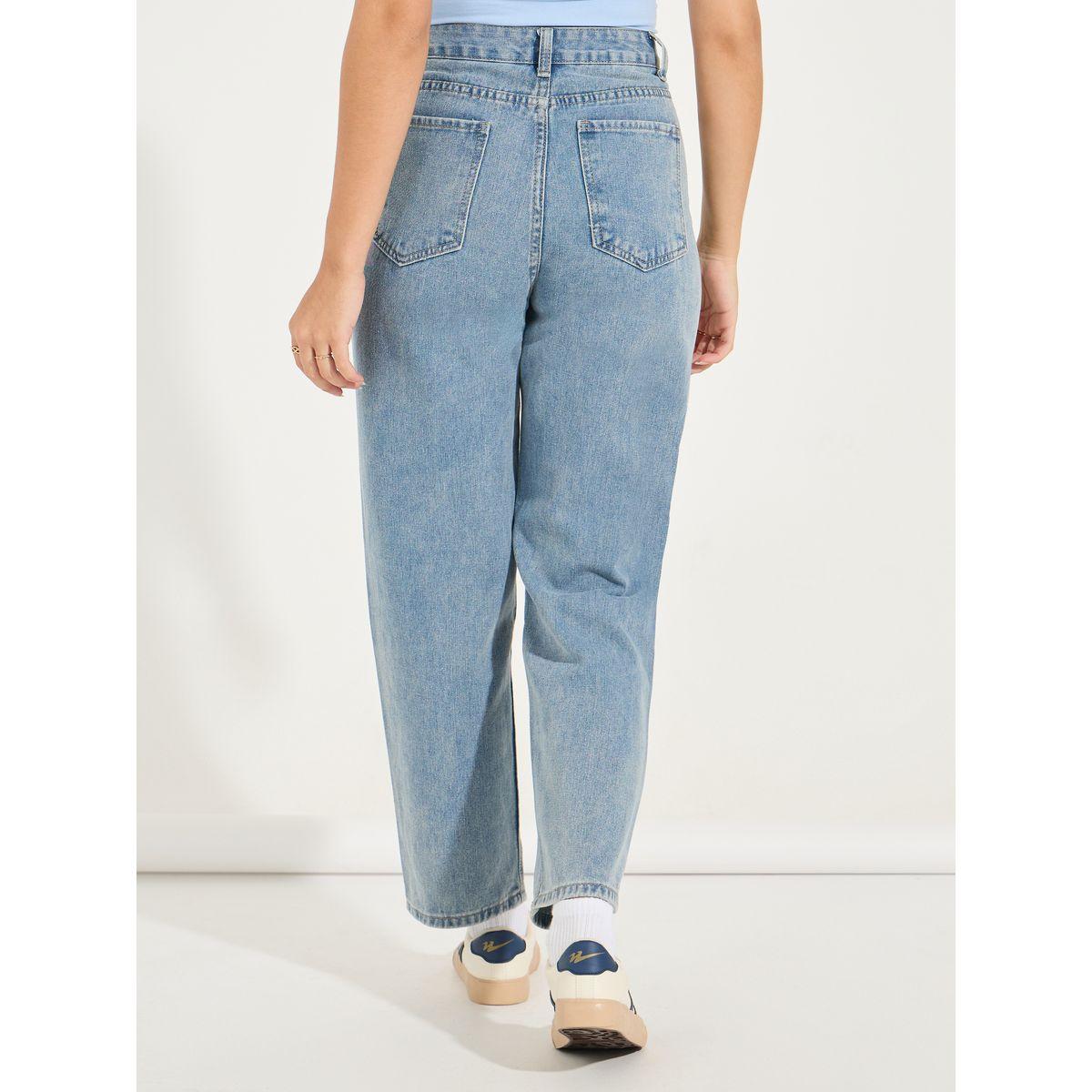 جينز بطول الكاحل مع خصر عالي وقصة موم-women-clothing-bottoms-jeans-image-4