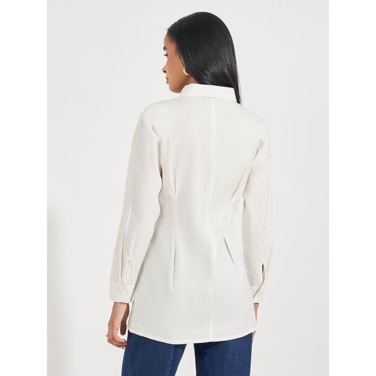 Styli Elevate Oversized Longline Shirt with Tie-Up Detail-women-clothing-shirtsandblouses-shirts-image-4