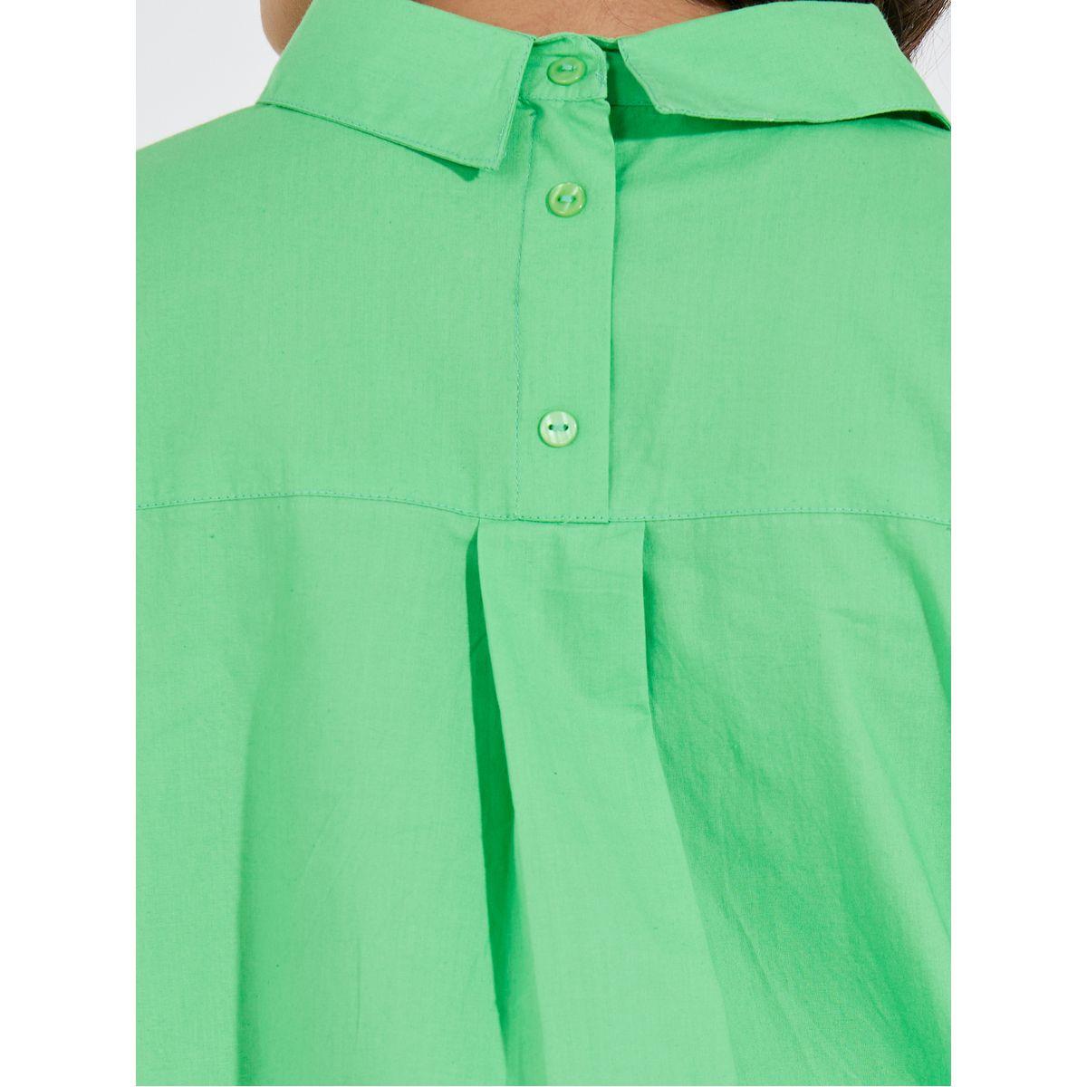 Styli Elevate Oversized Longline Box Pleated Buttoned Shirt with Back Mock Collar-women-clothing-shirtsandblouses-shirts-image-4