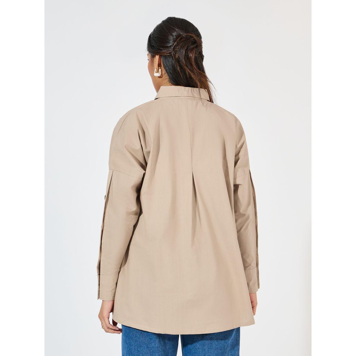 بلوزة بوبلين فضفاضة مع أزرار غلق-women-clothing-shirtsandblouses-shirts-image-1