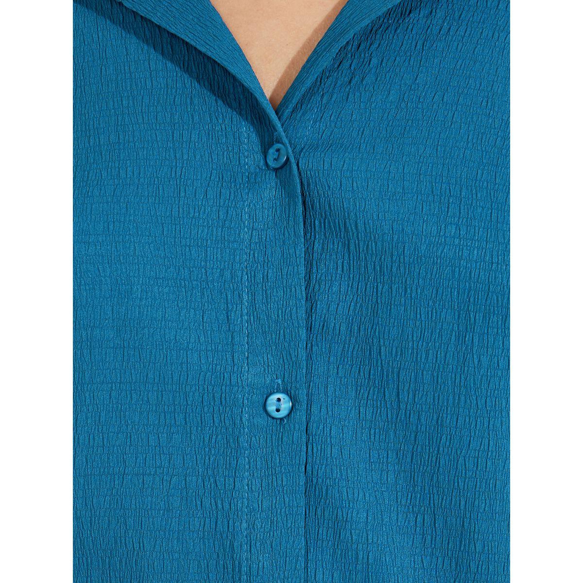 Styli Elevate Textured Longline Shirt with Back Button Placket-women-clothing-shirtsandblouses-shirts-image-3