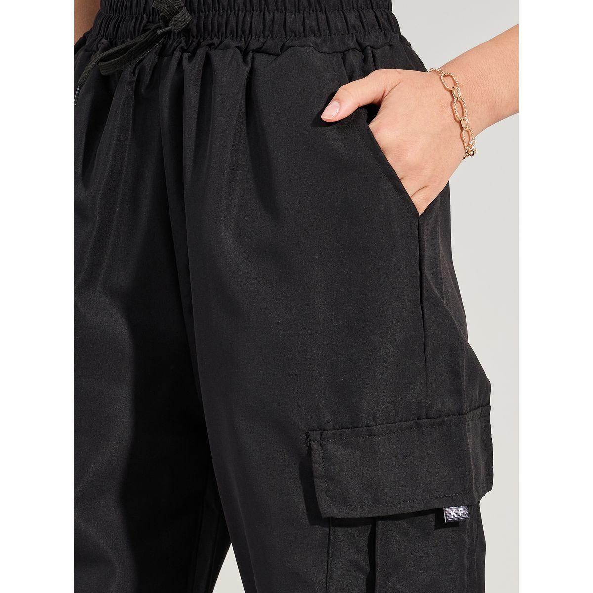 بنطال كارجو بقصة مريحة وحواف مكبلة-women-clothing-bottoms-trousers-image-3
