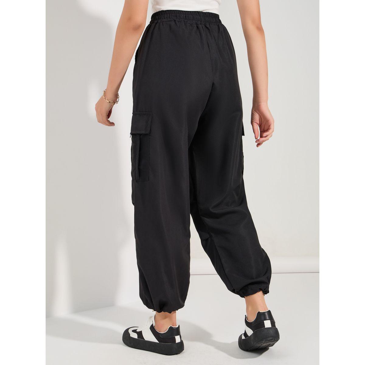 بنطال كارجو بقصة مريحة وحواف مكبلة-women-clothing-bottoms-trousers-image-4