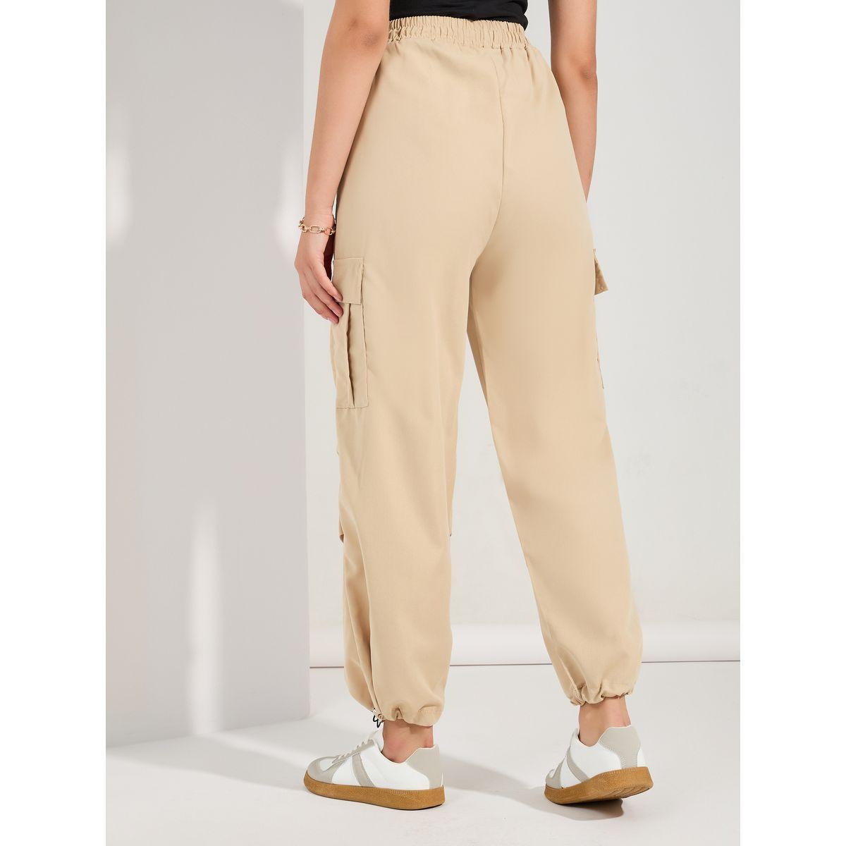 بنطال كارجو بقصة مريحة وحواف مكبلة-women-clothing-bottoms-trousers-image-4