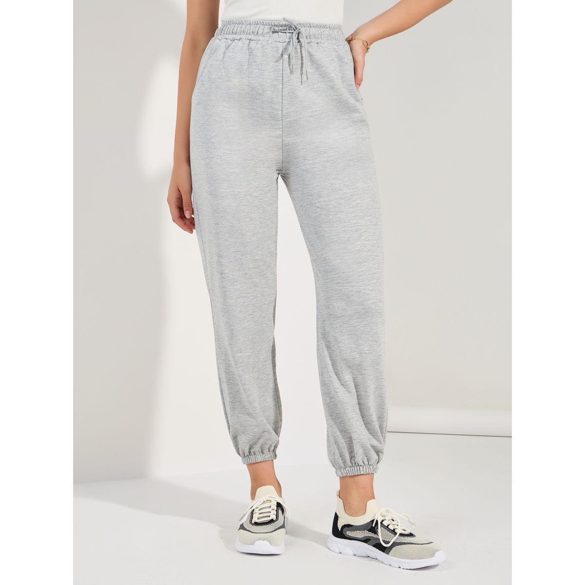 Styli Solid Drawcord Waistband Straight Joggers-women-clothing-bottoms-joggers-image-1