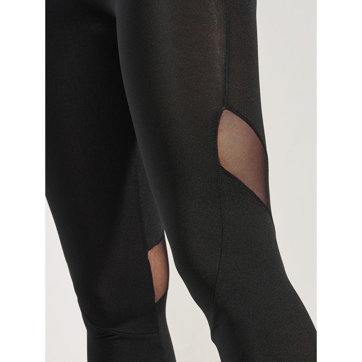 Styli Solid Color Mesh Patchwork Leggings-women-clothing-bottoms-leggings-image-3