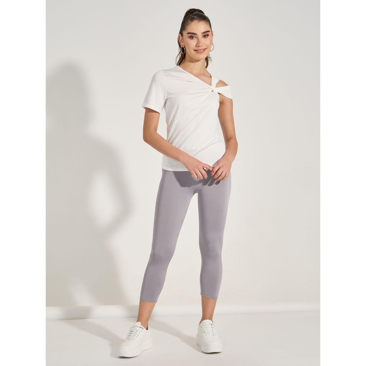 Styli Elastic Waistband Solid 3/4 Leggings-women-clothing-bottoms-leggings-image-2