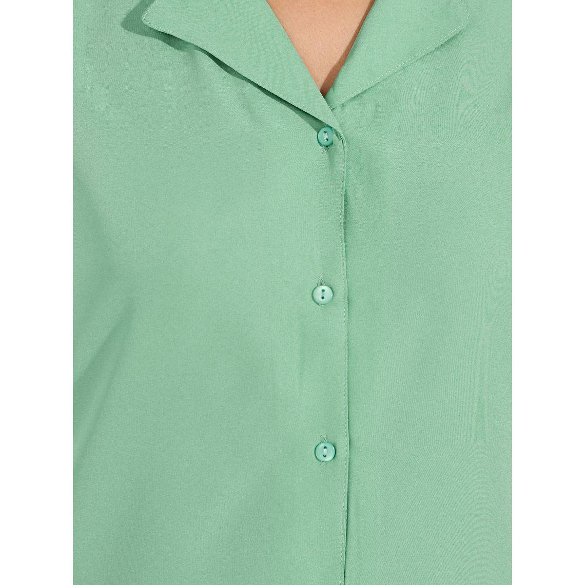 بلوزة سادة بقصة سائبة وياقة بشق-women-clothing-shirtsandblouses-shirts-image-3
