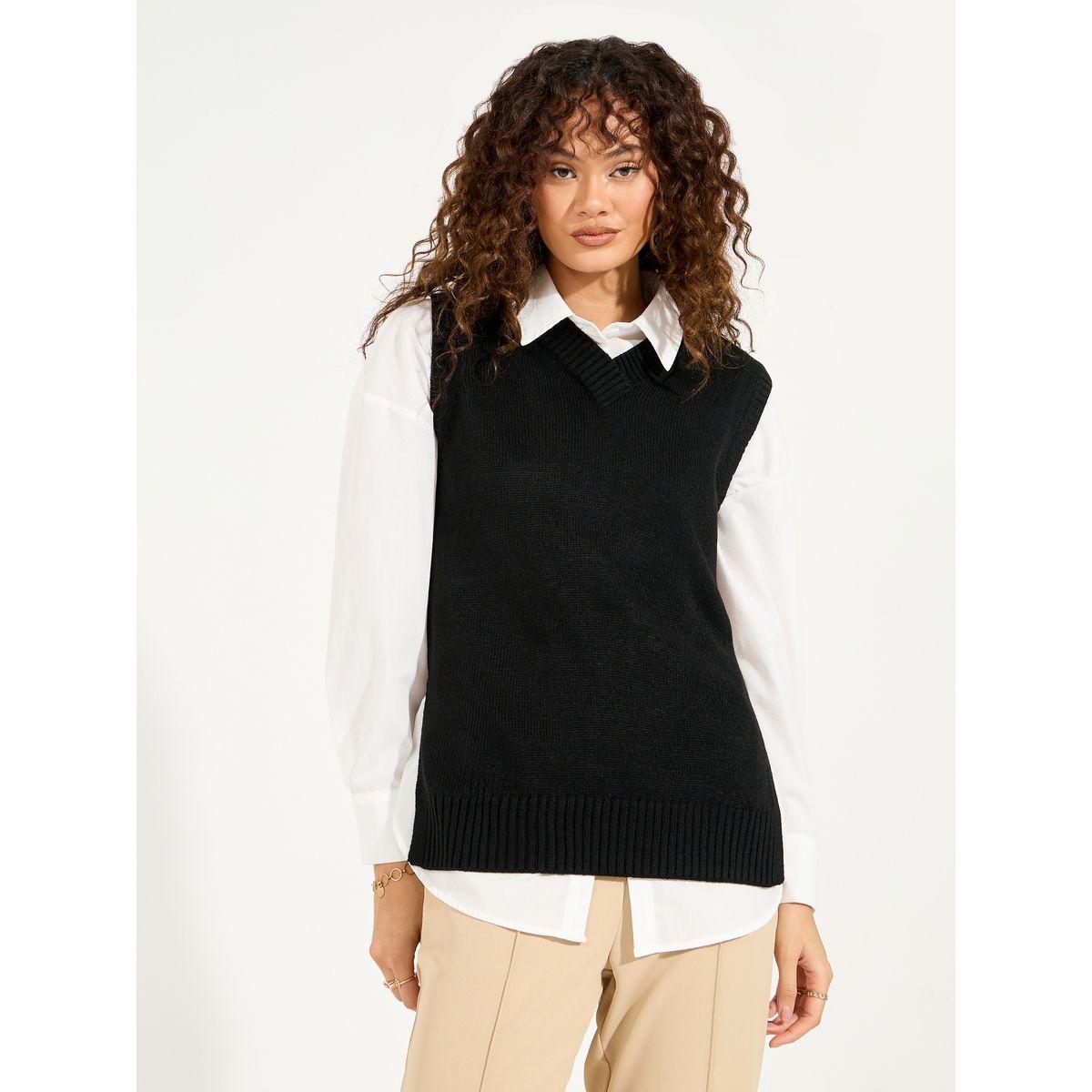 Styli Regular Fit Regular Length Knit Vest-women-clothing-cardigansandjumpers-jumpers-image-1