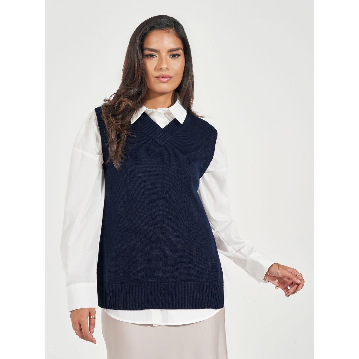 Styli Regular Fit Regular Length Knit Vest-women-clothing-cardigansandjumpers-jumpers-image-1