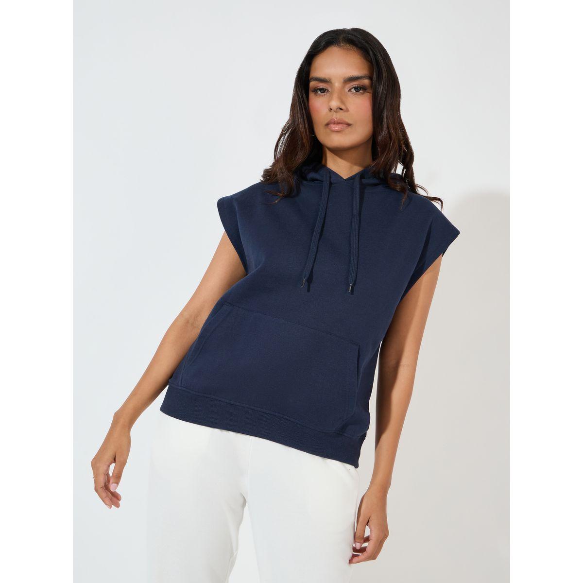 Styli Regular Fit Sleeveless Hoodie with Dropped Shoulder-women-winterwear-hoodiesandsweatshirts-hoodies-image-1