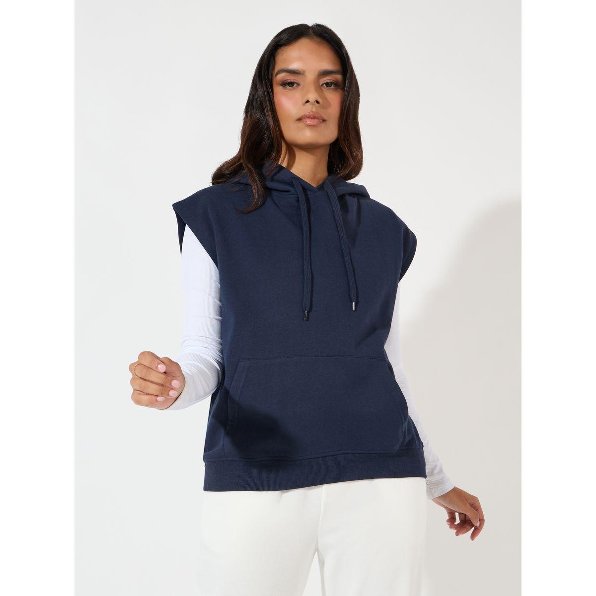 Styli Regular Fit Sleeveless Hoodie with Dropped Shoulder-women-winterwear-hoodiesandsweatshirts-hoodies-image-3